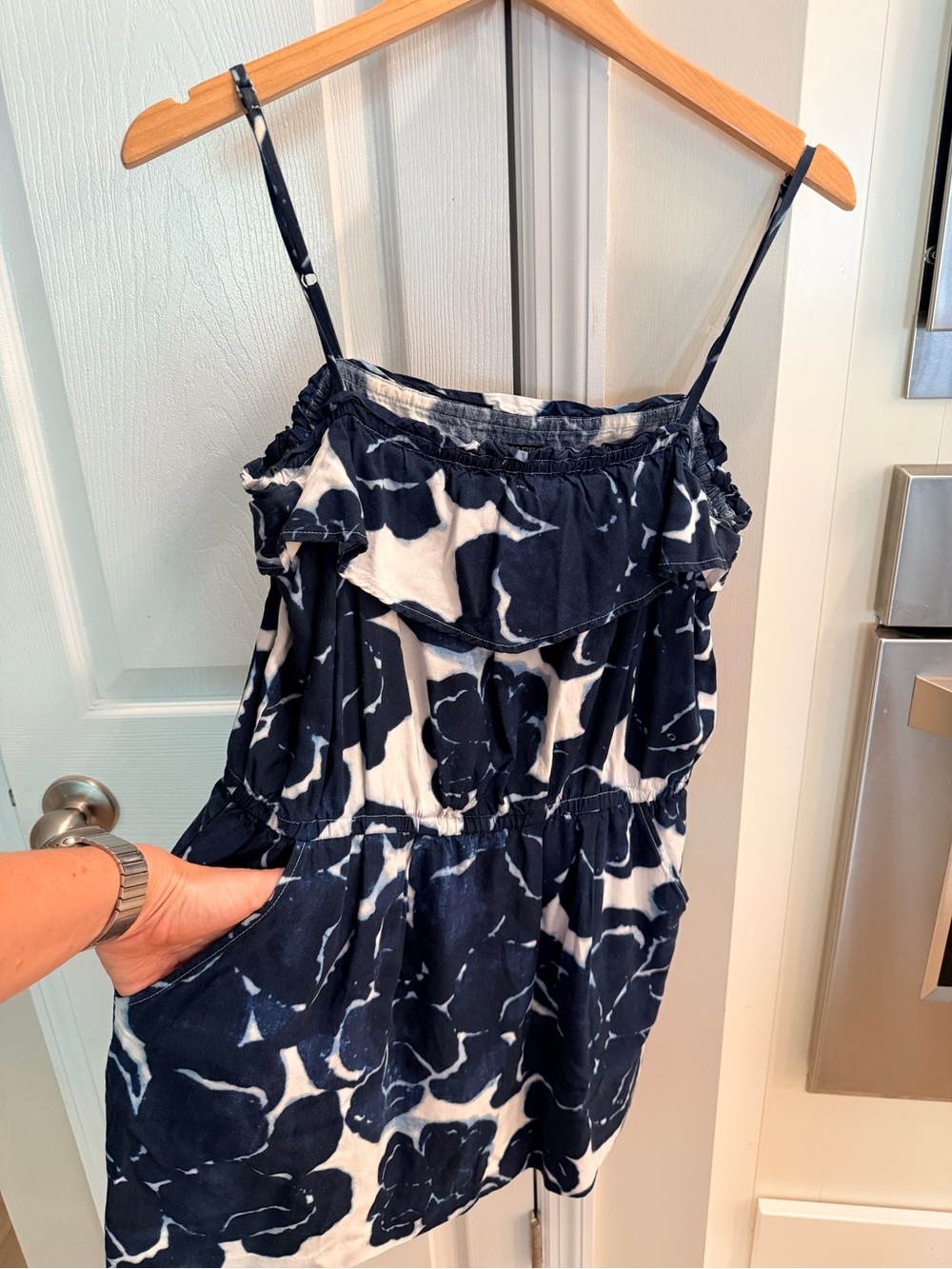 J. Crew Navy and White Floral Sundress